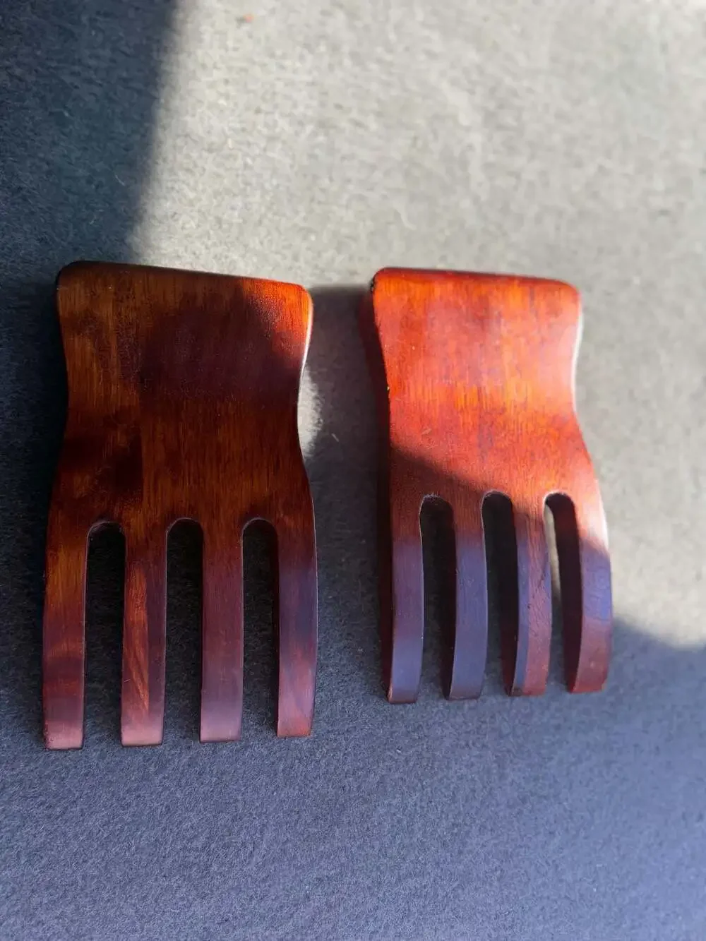 Solid Wood Salad Hands Serving Tongs Set